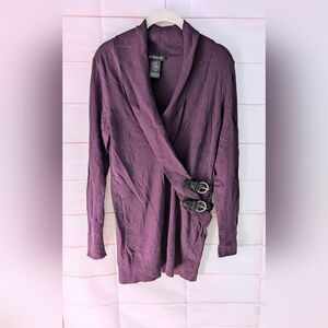 INC International Concepts Plum Cardigan Petite Size M